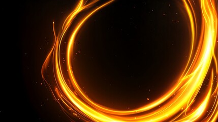 Obraz premium Abstract Orange Light Swirls on Black Background