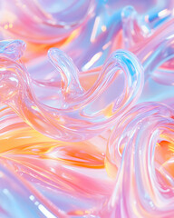 Obraz premium Pastel swirls, abstract art, digital rendering, background texture, design element