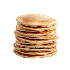 Stack of Fluffy Pancakes With Golden Brown Surface on Isolated Background for Food Photography and Culinary Uses