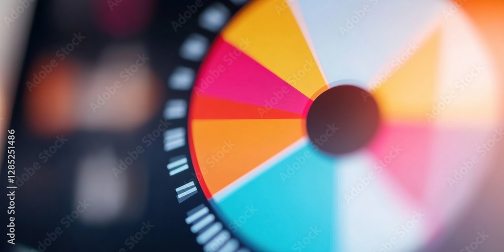 Aufkleber Dynamic Data Visualization Vibrant Dial Graph on Digital Interface with Glossy Finish Enhancing Business Intelligence for Innovative Market Analysis