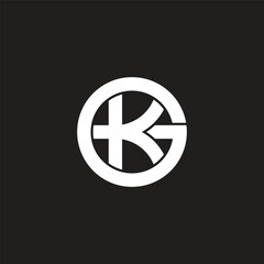 letters kg simple linked geometric round logo vector