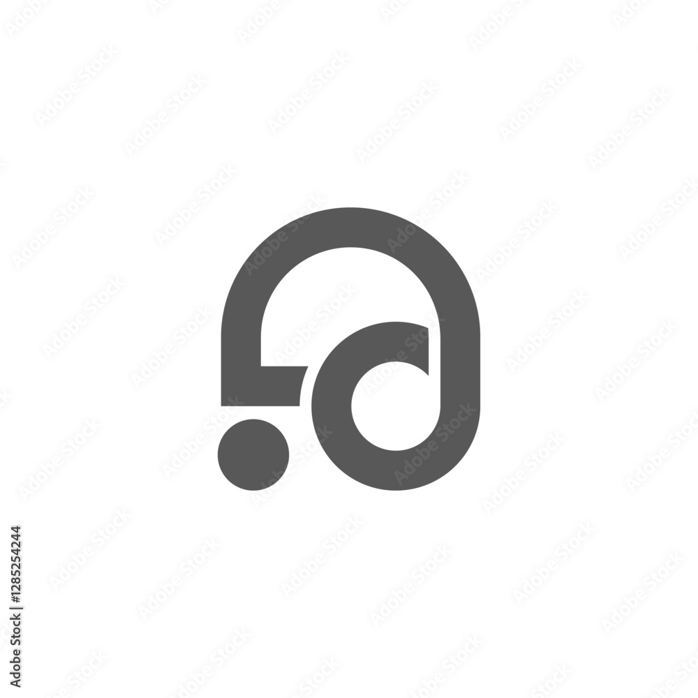 Poster letter id abstract loop simple geometric logo vector