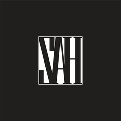 letters sah negative space simple linked logo vector