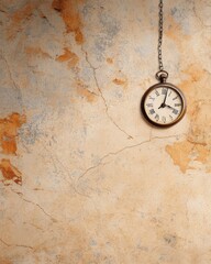 Rustic Timekeeping Vintage Pocket Watch with Textured Parchment Background - Antique Decor Trends in Historical Exploration for Curated Travel Experiences