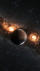 Obraz premium Planet in Cosmic Nebula