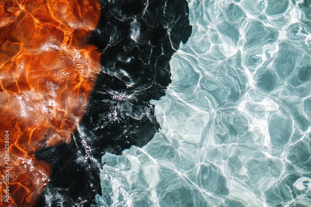 Aufkleber vibrant aqueous texture abstract water and coral patterns for creative visual content and marine-the
