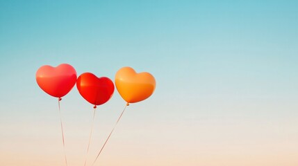 Whimsical Romance Aesthetic Heart Balloons in Sunset Glow - Enchanting Visuals for Event Planning and Celebratory Marketing in Modern Love Narratives