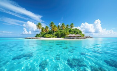 Tropical paradise with turquoise waters