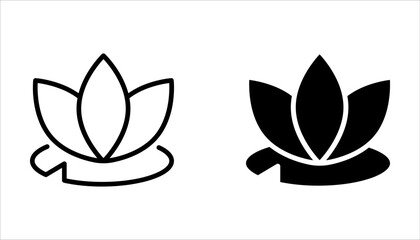 Set of lotus flower icons vector on white background. Can be used web and mobile for yoga meditation