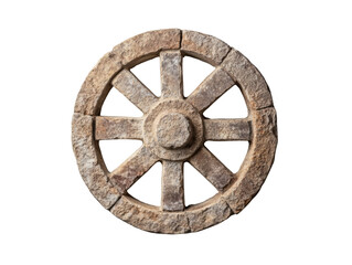 Obraz premium Stone wheel isolated on transparent background