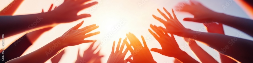 Poster Inclusive Creative Hand Formation Multicolored Sleeves in Radial Unity - Visual Content for Diversity Promotion in Cultural Enterprises and Inclusive Marketing Campaigns