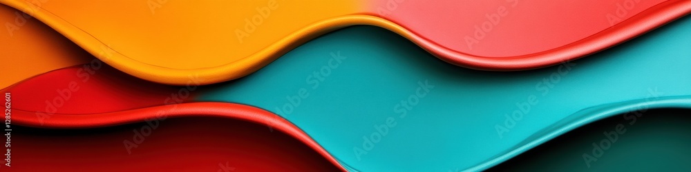 Fototapete Vibrant Tech Display Modern Device Mockup with Curved Colorful Abstract Panels - Creative Visual Content for Digital Marketing and Design Showcases