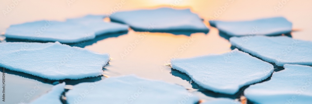 Poster geometric ice aesthetic cracked frozen lake patterns for visual merchandising and digital art in mod