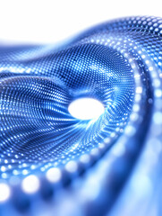 Abstract blue swirling data vortex, digital background