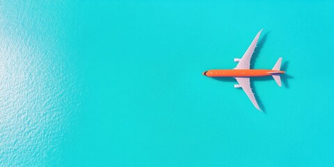 Minimalist Aerial View of Plane Over Vibrant Turquoise Waters - Modern Travel Content for Destination Marketing and Luxury Vacation Anticipation