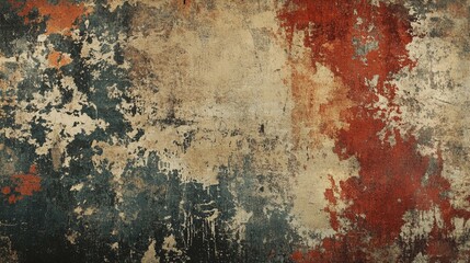 High-Contrast Grunge Art Wall Background: Eclectic Blend of Bold Colors and Vintage Textures for a Visually Compelling Atmosphere - Perfect for Creative Projects and Design Inspiration