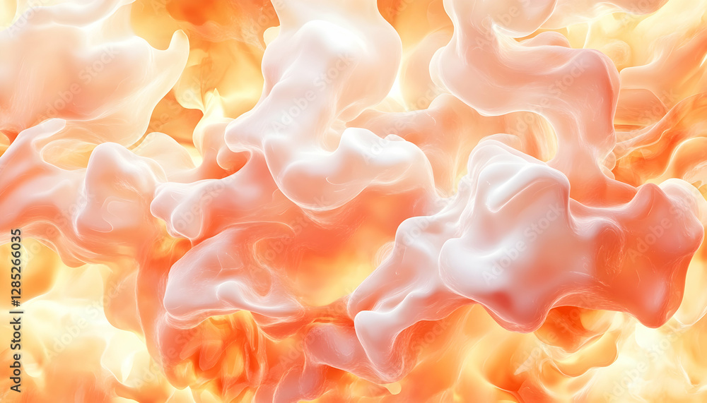 Poster abstract orange and white fluid swirls. background use website design