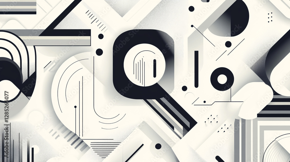 Poster abstract dynamic memphis design in white background, seamless white geometric pattern in abstract sh