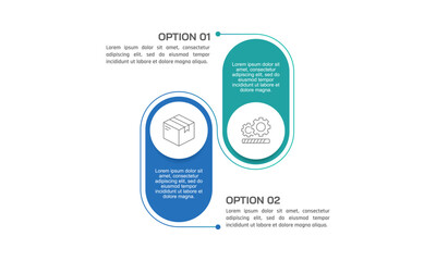 Infographic 2 options for work and results. Presentation, Data, Plan and Strategy. Vector illustration.