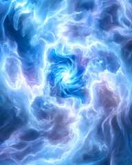 Obraz premium Abstract swirling blue energy vortex, cosmic background, digital art, website banner