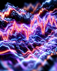 Fototapeta premium Abstract stock market data wave visualization