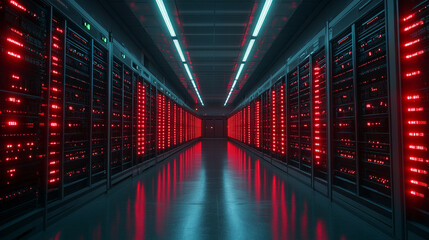 Large warehouse with rows of shelves and racks filled with machinery, symbolizing the integration of machine learning algorithms to enhance modern efficiency and technology