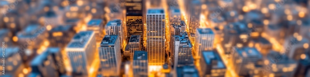 Poster Futuristic Urban Cityscape Visualization with Digital Grid Overlay - Smart Infrastructure and Urban Connectivity for Tech-Driven Urban Development and Real-Time Data Management