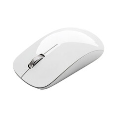A Stylish Minimalist Wireless Mouse Isolated on Transparent Background