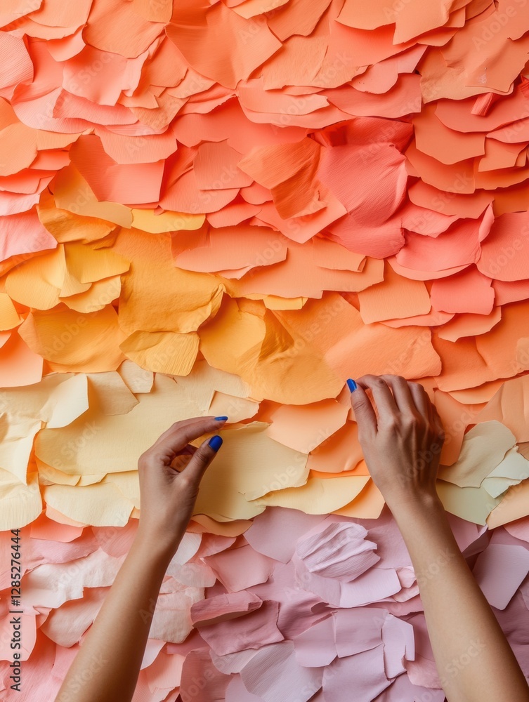 Aufkleber gradient paper artistry vibrant textured sticky notes in modern workspace - innovative strategy desi