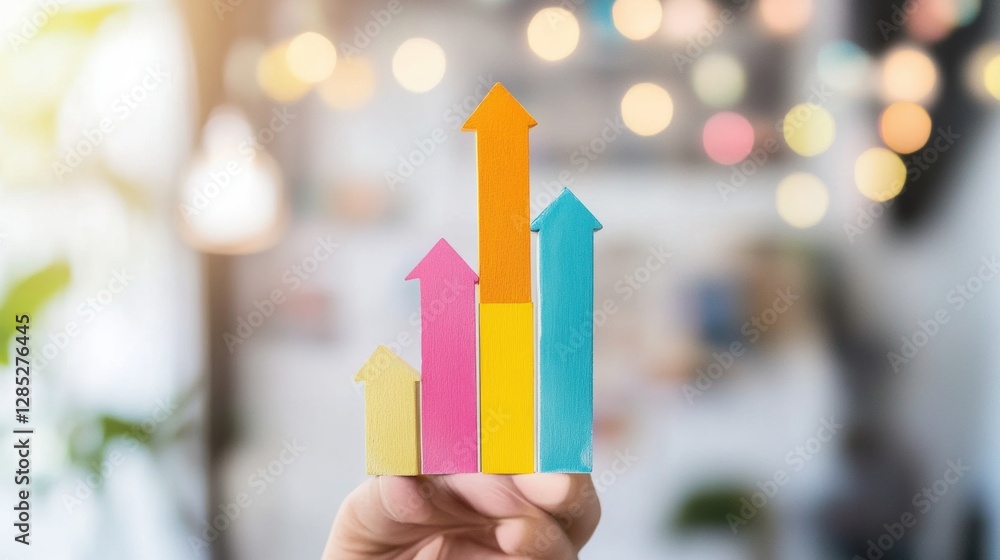 Leinwandbilder vibrant business analytics colorful bar graph on glass in sleek office - trendy visualization for co