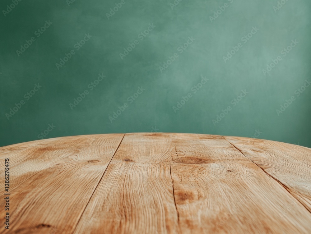 Aufkleber rustic oak tabletop in minimalist setting - modern design for sustainable workspaces in eco-friendly