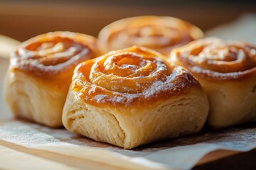 Artisanal Pastry Fresh Bakery Goods on Wooden Cooling Rack with Flour and Rolling Pin - Heritage Recipe Content for Modern Culinary Marketing
