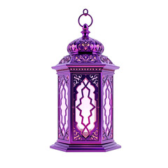 Purple Ramadhan Lantern Isolated On White Background. AI Generation