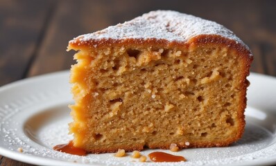Delicious slice of caramel cake
