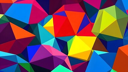 Fototapeta premium Low Poly Designs: Craft backgrounds using low poly art, featuring faceted geometric shapes in a spectrum of colors to create a modern, three-dimensional effect.