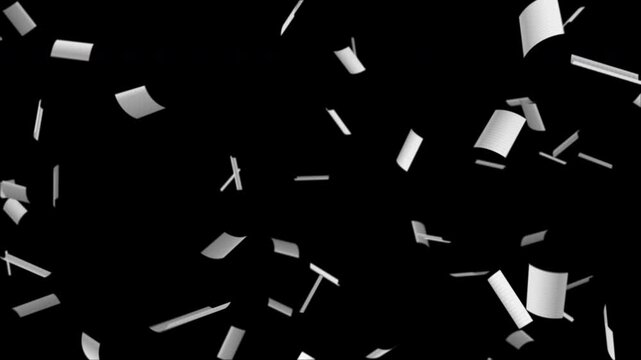 空から大量のノートの紙がひらひらと落ちてくるアルファチャンネル付き動画 
Video with alpha channel with a large amount of notebook paper fluttering down from the sky