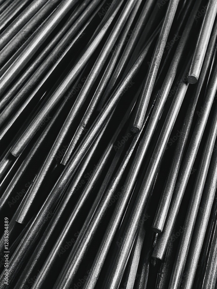 Poster monochrome precision gear graphite mechanical pencils in parallel formation for elite engineering to