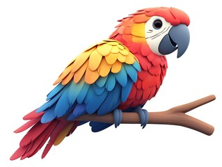 Fototapeta premium Colorful parrot display tropical forest digital art vibrant environment close-up