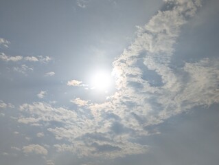 Bright Sun, Cloudy Sky: Nature Image