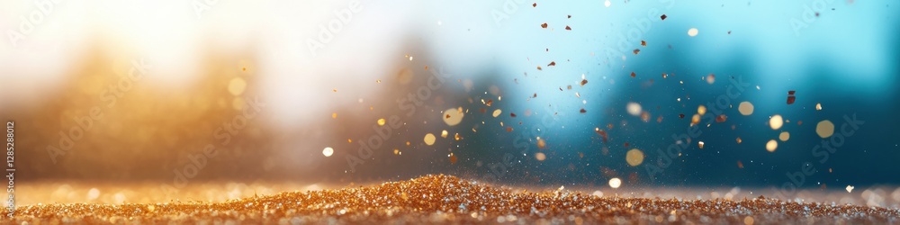 Aufkleber Celestial Glitter Aesthetic Scattered Particles on Dark Backdrop for Event Branding and Festive Marketing - Enhancing Visual Content with Sparkling Textures