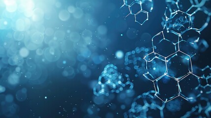 Abstract Blue Molecular Structure Background Image