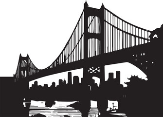 Bridge silhouette vector