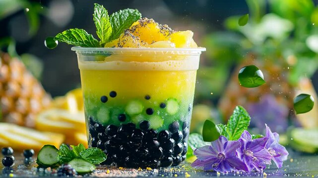 Exotic Fusion, A Refreshing Tropical Bubble Tea Experience in Motion