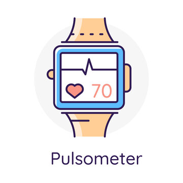 Pulsometer &ndash; Smartwatch Displaying Heart Rate Monitoring