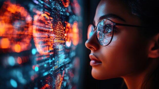 A holographic project management interface for businesses, enabling project visualization and data analysis with holographic technology.
