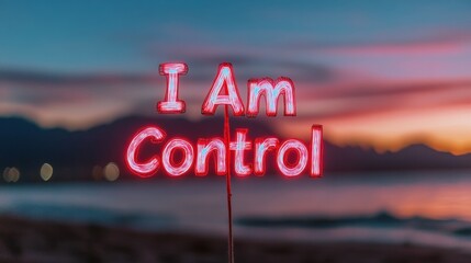 Dynamic Self-Empowerment Vibrant Sunrise Typography for National I Am In Control Day - Spring Motivation and Renewal in Marketing Campaigns and Personal Development Initiatives