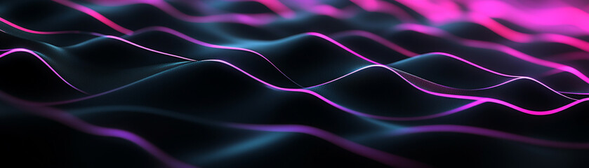 Sleek abstract backdrop with flowing waves in black and pink tones