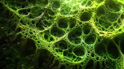 Intricate Green Fractal Patterns Showcasing Natural Organic Forms
