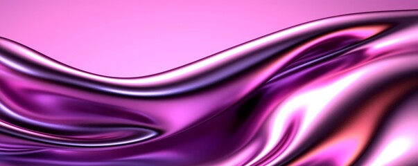 Elegant Curves and Shimmering Reflections in Abstract Purple Composition Artistically Rendered 3D Design
