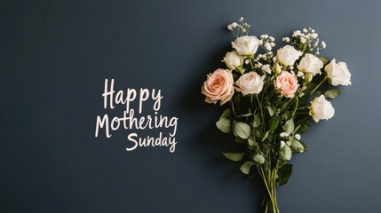 Stylish Spring Florals Pastel Roses and Typography for Mothering Sunday U.K. - Chic Seasonal Event Decor and Visual Merchandising in Retail Environments